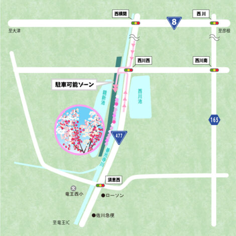 善光寺川ハナモモMAP